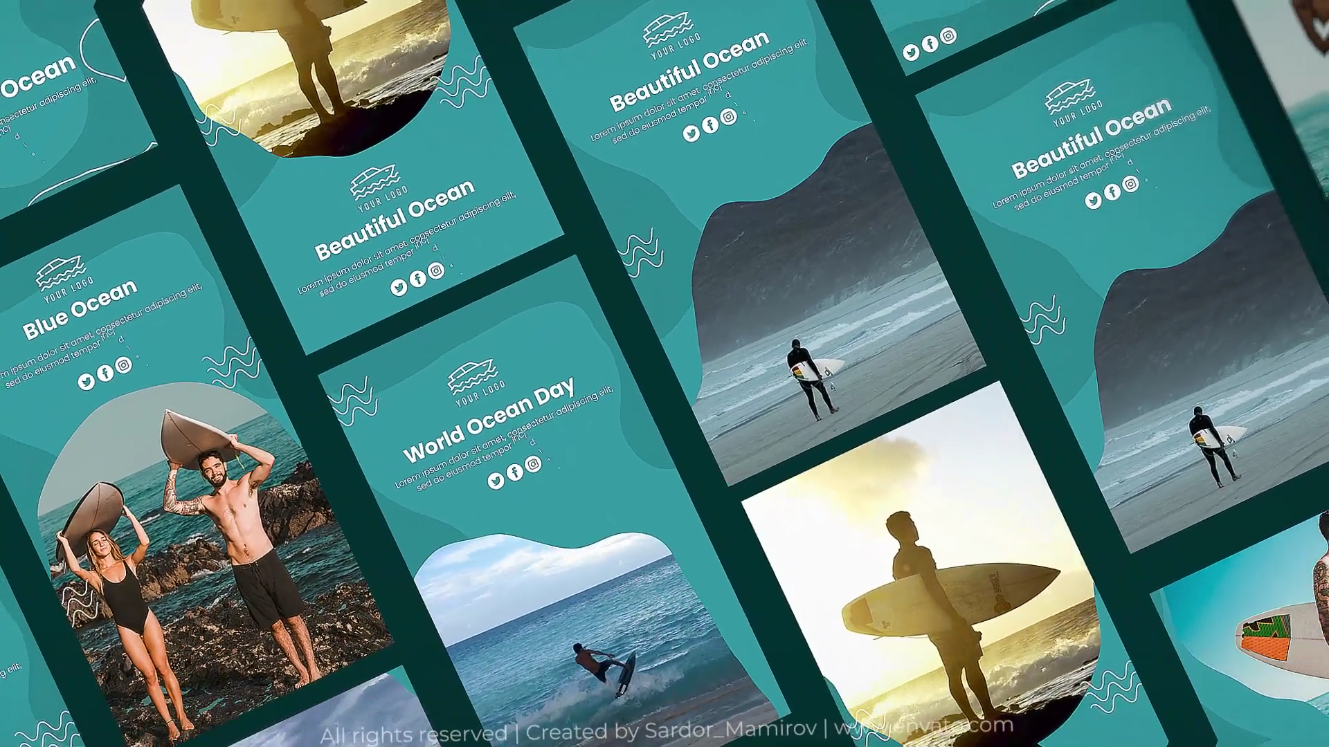 海洋Instagram故事ae模板